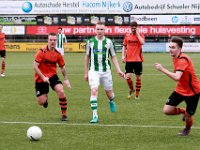 HL20180310024  10-03-2018: Voetbal: Sparta Nijkerk v SC Genemuiden: Nijkerk/Donny van der Wal (l) of Sparta Nijkerk, Arjen Hagenauw (m) of Genemuiden, Mark Groenewoudt (r) of Sparta Nijkerk/ : Sparta Nijkerk, Sportclub Genemuiden, Hoofdklasse B, Zaterdagamateurvoetbal, Donny van der Wal, Arjen Hagenauw, Mark Groenewoudt