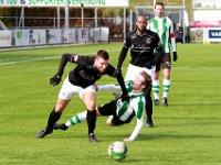 HL20180317012  17-03-2018: Voetbal: SC Genemuiden v DFS: Genemuiden/Jim van Alst (l), Lorenzo Davids (m) of DFS, Frank Jansen (r) of Genemuiden/ : SC Genemuiden, DFS, Zaterdagamateurvoetbal, Hoofdklasse B, Jim van Alst, Lorenzo Davids, Frank Jansen