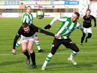 HL20180317014  17-03-2018: Voetbal: SC Genemuiden v DFS: Genemuiden/Rick van Walsem (l) of DFS, Omar Kavak (r) of Genemuiden/ : SC Genemuiden, DFS, Zaterdagamateurvoetbal, Hoofdklasse B, Rick van Walsem, Omar Kavak