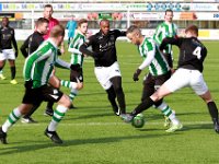 HL20180317016  17-03-2018: Voetbal: SC Genemuiden v DFS: Genemuiden/Genemuiden vs DFS/ : SC Genemuiden, DFS, Zaterdagamateurvoetbal, Hoofdklasse B, Lorenzo Davids, Frank Jansen, Omar Kavak