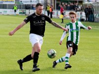 HL20180317027  17-03-2018: Voetbal: SC Genemuiden v DFS: Genemuiden/Corne Davelaar (l) of DFS, Frank Jansen (r) of Genemuiden/ : SC Genemuiden, DFS, Zaterdagamateurvoetbal, Hoofdklasse B, Corne Davelaar, Frank Jansen