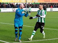 HL20180317035  17-03-2018: Voetbal: SC Genemuiden v DFS: Genemuiden/Peter Veeneman (l) of DFS, Omar Kavak (r) of Genemuiden/ : SC Genemuiden, DFS, Zaterdagamateurvoetbal, Hoofdklasse B, Peter Veeneman, Omar Kavak