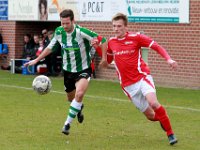 HL20180324014  24-03-2018: Voetbal: AZSV v SC Genemuiden: Aalten/Anne van der Kolk (l) of Genemuiden, Niek te Veluwe (r) of AZSV/ : SC Genemuiden, AZSV, Zaterdagamateurvoetbal, Hoofdklasse B, Anne van der Kolk, Niek te Veluwe