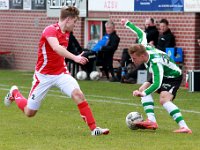 HL20180324015  24-03-2018: Voetbal: AZSV v SC Genemuiden: Aalten/Freek Mulder (l) of AZSV, Joran Pot (r) of Genemuiden/ : SC Genemuiden, AZSV, Zaterdagamateurvoetbal, Hoofdklasse B, Freek Mulder, Joran Pot