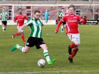 HL20180324022  24-03-2018: Voetbal: AZSV v SC Genemuiden: Aalten/Sijmon Eenkhoorn (l) of Genemuiden, Bram Rensing (r) of AZSV/ : SC Genemuiden, AZSV, Zaterdagamateurvoetbal, Hoofdklasse B, Sijmon Eenkhoorn, Bram Rensing