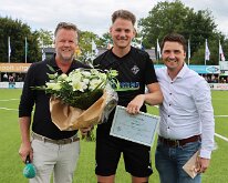 HL20250823003 GENEMUIDEN, NETHERLANDS - AUGUST 23: Gert Heij (l), Hidde Streutker (m), Wilco van Ittersum (r) of Genemuiden. Competition match between SC Genemuiden vs Sparta...