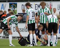 HL20250823009 GENEMUIDEN, NETHERLANDS - AUGUST 23:Team of Genemuiden. Competition match between SC Genemuiden vs Sparta Nijkerk at Sports complex “the Wetering” on august 23,...