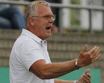 HL20250823014 GENEMUIDEN, NETHERLANDS - AUGUST 23:Trainer-Coach Bert van Hunenstijn of Sparta Nijkerk. Competition match between SC Genemuiden vs Sparta Nijkerk at Sports...