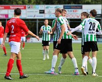 HL20251004010 RIJSSEN, NETHERLANDS - OKTOBER 10: Niels grevink (l), Rens van Benthem (m), Jasper Tuinman (r) of Genemuiden. Competition match between Excelsior '31 vs SC...