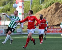 HL20251004018 RIJSSEN, NETHERLANDS - OKTOBER 10: Martijn Eenkhoorn (l) of Genemuiden, Jesse Keur (r) of Excelsior. Competition match between Excelsior '31 vs SC Genemuiden at...