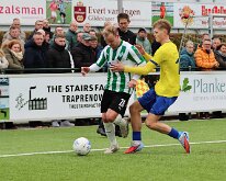 HL20251115012 GENEMUIDEN, NETHERLANDS - NOVEMBER 15, 2025: Martijn Eenkhoorn (r) of Genemuiden, Twan van der Kamp (r) of Staphorst. Competition match between SC Genemuiden vs...