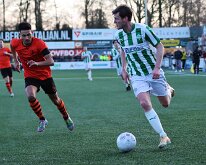 HL20260117019 NIJKERK, NETHERLANDS - JANUARY 17, 2026: Raymond Huizing (l) of Nijkerk, Rens van Benthem (r) of Genemuiden. Competition match between Sparta Nijkerk vs SC...