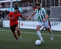 HL20260117020 NIJKERK, NETHERLANDS - JANUARY 17, 2026: Raymond Huizing (l) of Nijkerk, Berwout Beimers (r) of Genemuiden. Competition match between Sparta Nijkerk vs SC...