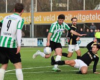 HL20260124010 GENEMUIDEN, NETHERLANDS - JANUARY 2026: Berwout Beimers (l) of Genemuiden, Argjend Selimi (m), Rick Blokhuis (r) of Eemdijk. Competition match between SC...