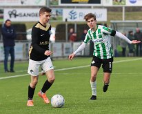 HL20260124012 GENEMUIDEN, NETHERLANDS - JANUARY 2026: Jesper van Dalen (l) of Eemdijk, Jasper Tuinman (r) of Genemuiden. Competition match between SC Genemuiden vs v.v....