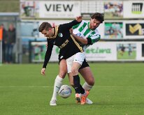 HL20260124017 GENEMUIDEN, NETHERLANDS - JANUARY 2026: Jesper van Dalen (l) of Eemdijk, Berwout Beimers (r) of Genemuiden. Competition match between SC Genemuiden vs v.v....