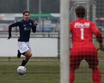 HL20260130005 HUIZEN, NETHERLANDS - JANUARY 31, 2026: Jasper Tuinman of Genemuiden. Competition match between SV Huizen vs SC Genemuiden at Sports complex Wolfskamer on...