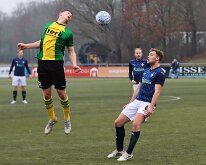 HL20260130017 HUIZEN, NETHERLANDS - JANUARY 31, 2026: Tijmen Bakker (l) of Huizen, Bart Jan Brouwer (r) of Genemuiden. Competition match between SV Huizen vs SC Genemuiden at...