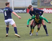 HL20260130018 HUIZEN, NETHERLANDS - JANUARY 31, 2026: Bart Jan Brouwer (l), Gerben Kolk (m) of Genemuiden, Ahmed al Mahdi (r) of Huizen. Competition match between SV Huizen...