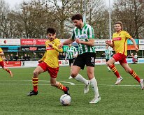 HL20260314005 RAALTE, NETHERLANDS - MARCH 14: Ediz Moldur (l) of Raalte, Berwout Beimers (m) of Genemuiden, Gijs Blanke (r) of Raalte.Competition match between Rohda Raalte...