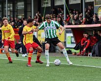HL20260314008 RAALTE, NETHERLANDS - MARCH 14: Tyrese Gijsbertha (l) of Raalte, Berwout Beimers (r) of Genemuiden. Competition match between Rohda Raalte vs SC Genemuiden at...