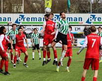 HL20260321004 GENEMUIDEN, NETHERLANDS - MARCH 21: Jules Stokkers (l) of Hercules, Jens Jurn Streutker (r) of Genemuiden. Competition match between SC Genemuiden vs USV...