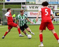 HL20260321016 GENEMUIDEN, NETHERLANDS - MARCH 21: Aimane Lemrini (l) of Hercules, Arend van de Wetering (r) of Genemuiden. Competition match between SC Genemuiden vs USV...