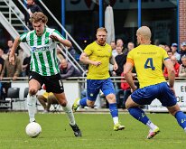 HL20260418012 STAPHORST, NETHERLANDS - APRIL 18: Gerben Kolk (l) of Genemuiden, Mark Jagt (r) of Staphorst. Competition match between v.v. Staphorst vs SC Genemuiden at...
