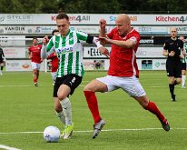 HL20260516009 GENEMUIDEN, NETHERLANDS - MAY 16: Marc Magan (l) of Genemuiden, Nick de Bondt (r) of DOVO. Competition match between SC Genemuiden vs DOVO at Sports complex...