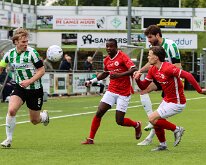 HL20260516010 GENEMUIDEN, NETHERLANDS - MAY 16: Arend van De Wetering (l) of Genemuiden, Ferebory Kourouma (lm), Lars Huber (lr) of DOVO, Berwout Beimers (r) of Genemuiden....