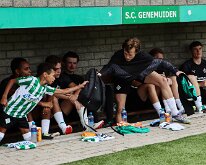 HL20260815003 GENEMUIDEN, NETHERLANDS - AUGUST 2026: Job Beens (l), Guido Bakker (r) of Genemuiden. Competition match between SC Genemuiden vs DVS '33 at Sports complex “the...