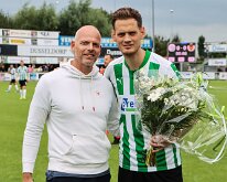 HL20260815004 GENEMUIDEN, NETHERLANDS - AUGUST 2026: Albert Flier (l), Jens Jurn Streutker (r) of Genemuiden. Competition match between SC Genemuiden vs DVS '33 at Sports...