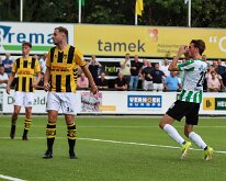 HL20260815009 GENEMUIDEN, NETHERLANDS - AUGUST 2026: Tim van de Berg (l) of DVS, Hadde Pleijsier (r) of Genemuiden. Competition match between SC Genemuiden vs DVS '33 at...