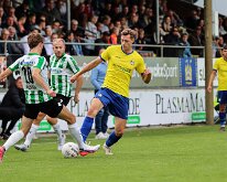 HL20260905003 STAPHORST, NETHERLANDS - SEPTEMBER 5: Matthias Breman (l) of Genemuiden, Matthias Reimink (r) of Staphorst. Competition match between v.v. Staphorst vs SC...