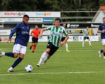 HL20260926005 GENEMUIDEN, NETHERLANDS - SEPTEMBER 26: Denzel Inyamah (l) of Purmersteijn, Sander Egbers (r) of Genemuiden. competition match between SC Genemuiden vs...