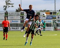 HL20260926021 GENEMUIDEN, NETHERLANDS - SEPTEMBER 26:Jessy Lobbes (l) of Purmersteijn, Thijmen de Lange (r) of Genemuiden. Ccompetition match between SC Genemuiden vs...
