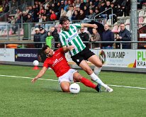 HL20261017005 RIJSSEN, NETHERLANDS - OKTOBER 17: Shaquile Woudstra (l) of Excelsior, Berwout Beimers (r) of Genemuiden. Competition match between Excelsior '31 vs SC...